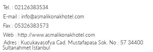 Asmal Hotel telefon numaralar, faks, e-mail, posta adresi ve iletiim bilgileri